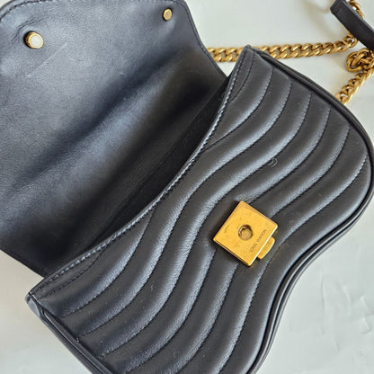 Louis Vuitton Black Quilted Leather New Wave Chain MM Bag