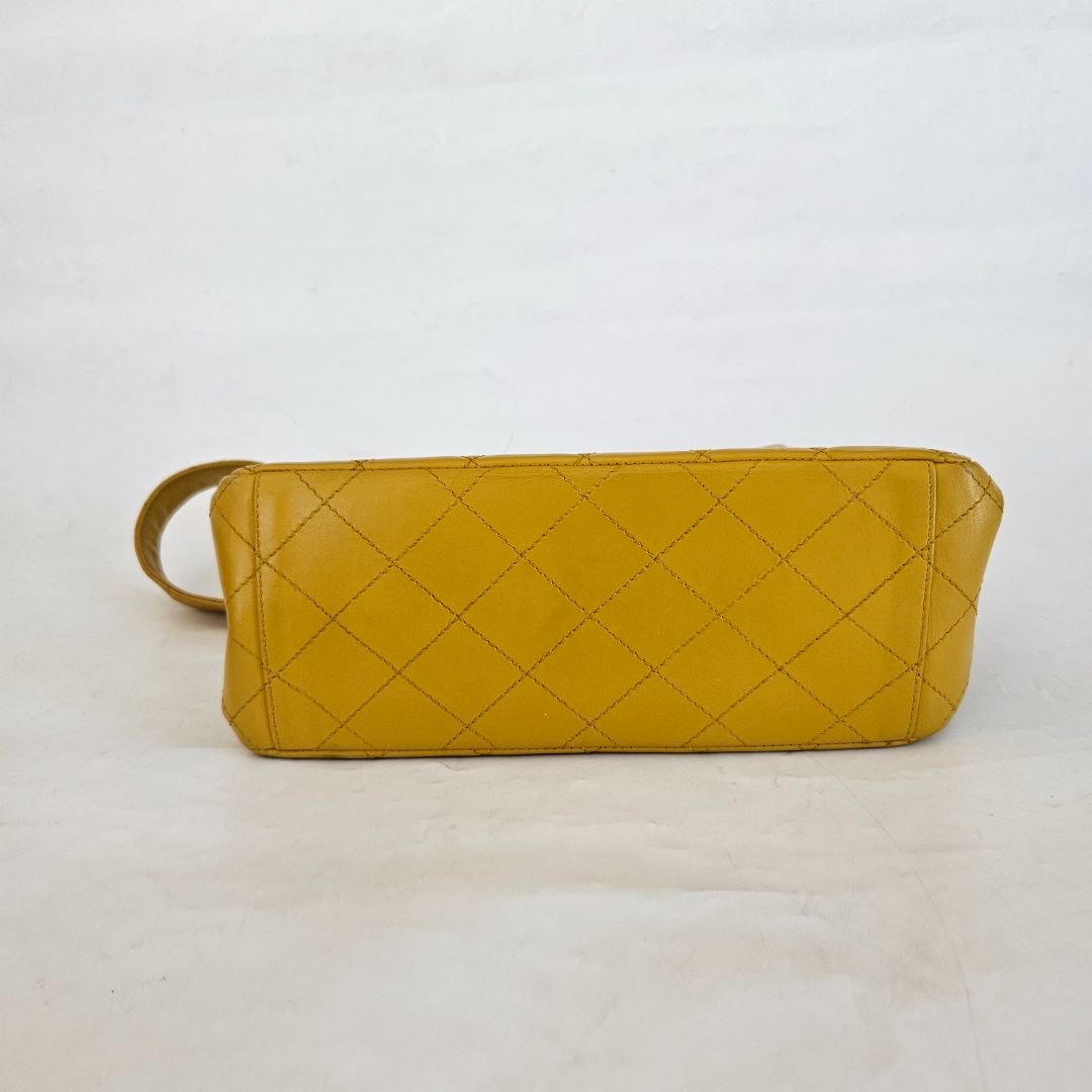 Chanel Yellow Vintage Shoulder Small Shopper Tote