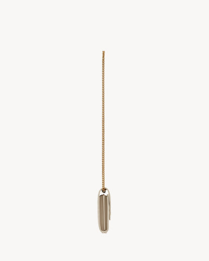 Saint Laurent CLASSIC CASSANDRE CHAIN WALLET IN GRAIN DE POUDRE LEATHER