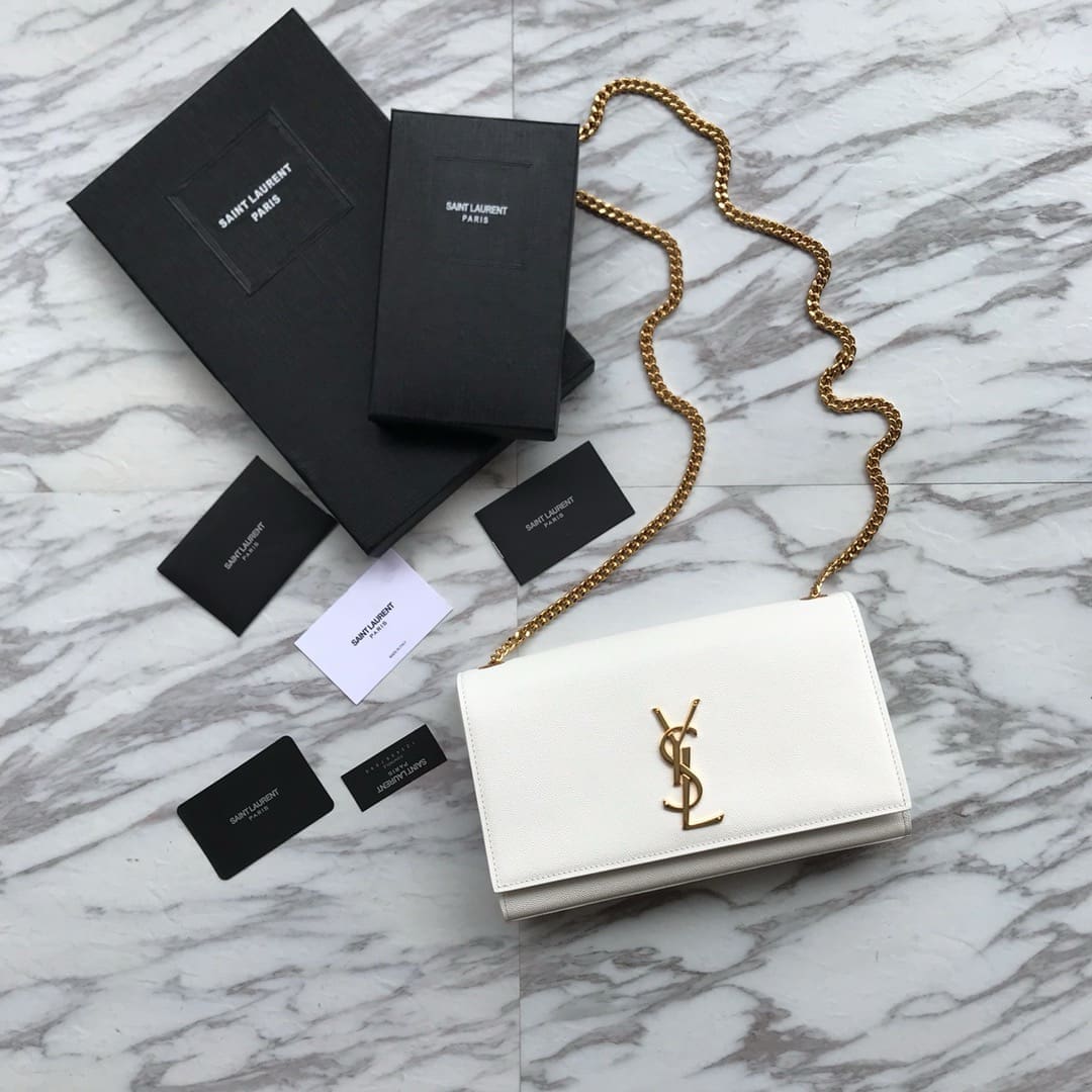 Saint Laurent kate medium in grain de poudre embossed leather