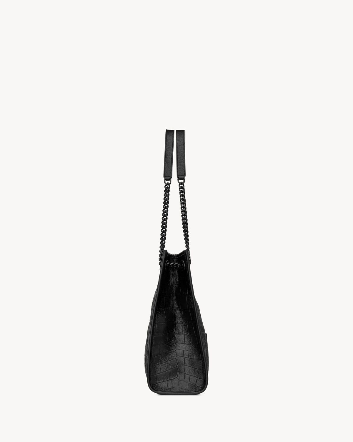 SAINT LAURENT NIKI shopping in crocodile-embossed leather