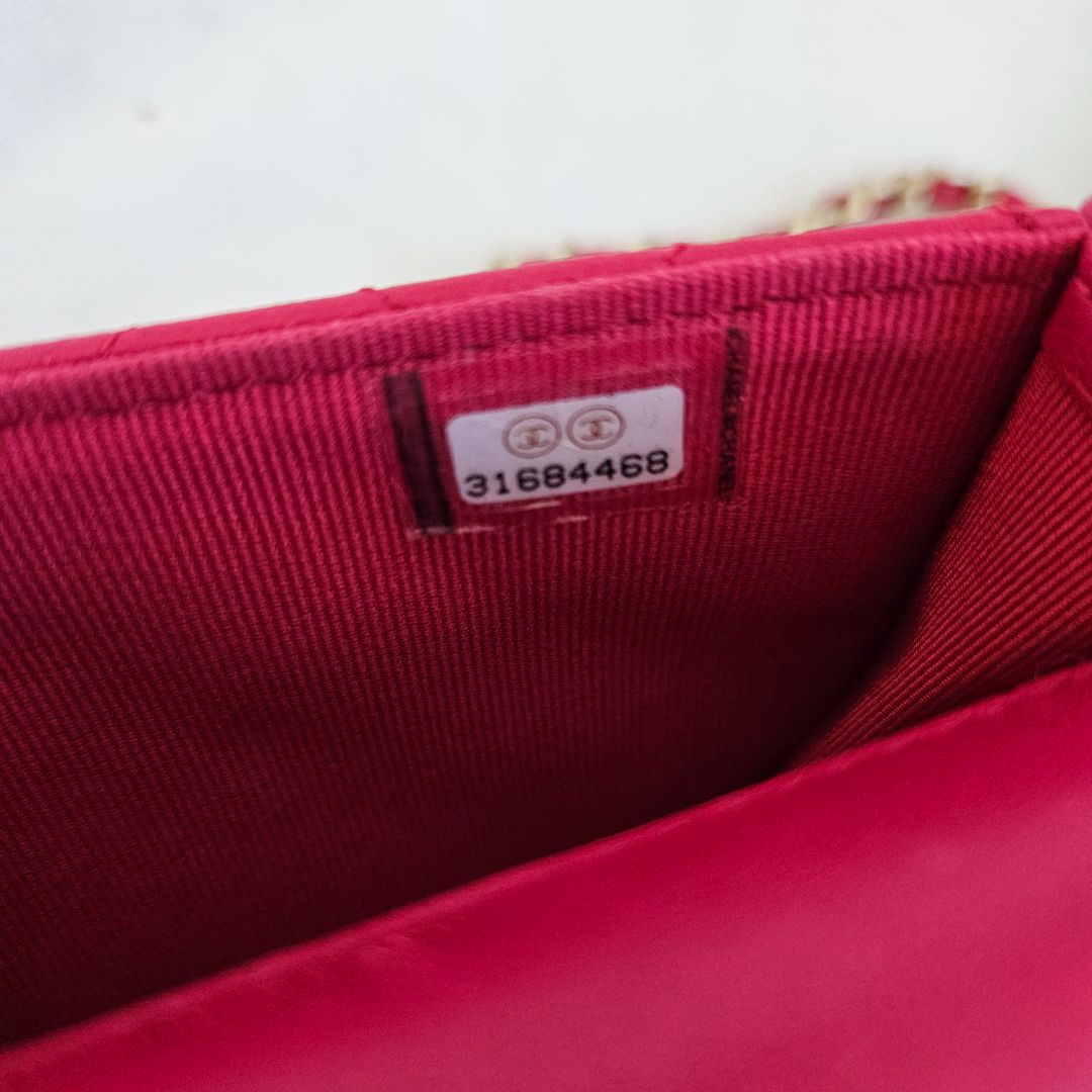 Chanel dark pink quilted lambskin top handle micro top handle flap bag