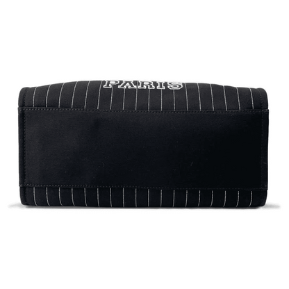 CHANEL Deauville 2wayTote Bag Black A66941 Cotton Leather