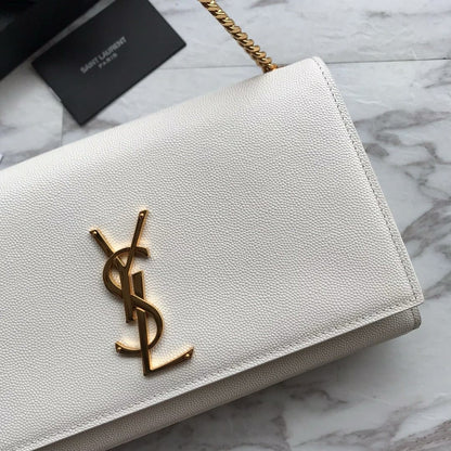 Saint Laurent kate medium in grain de poudre embossed leather