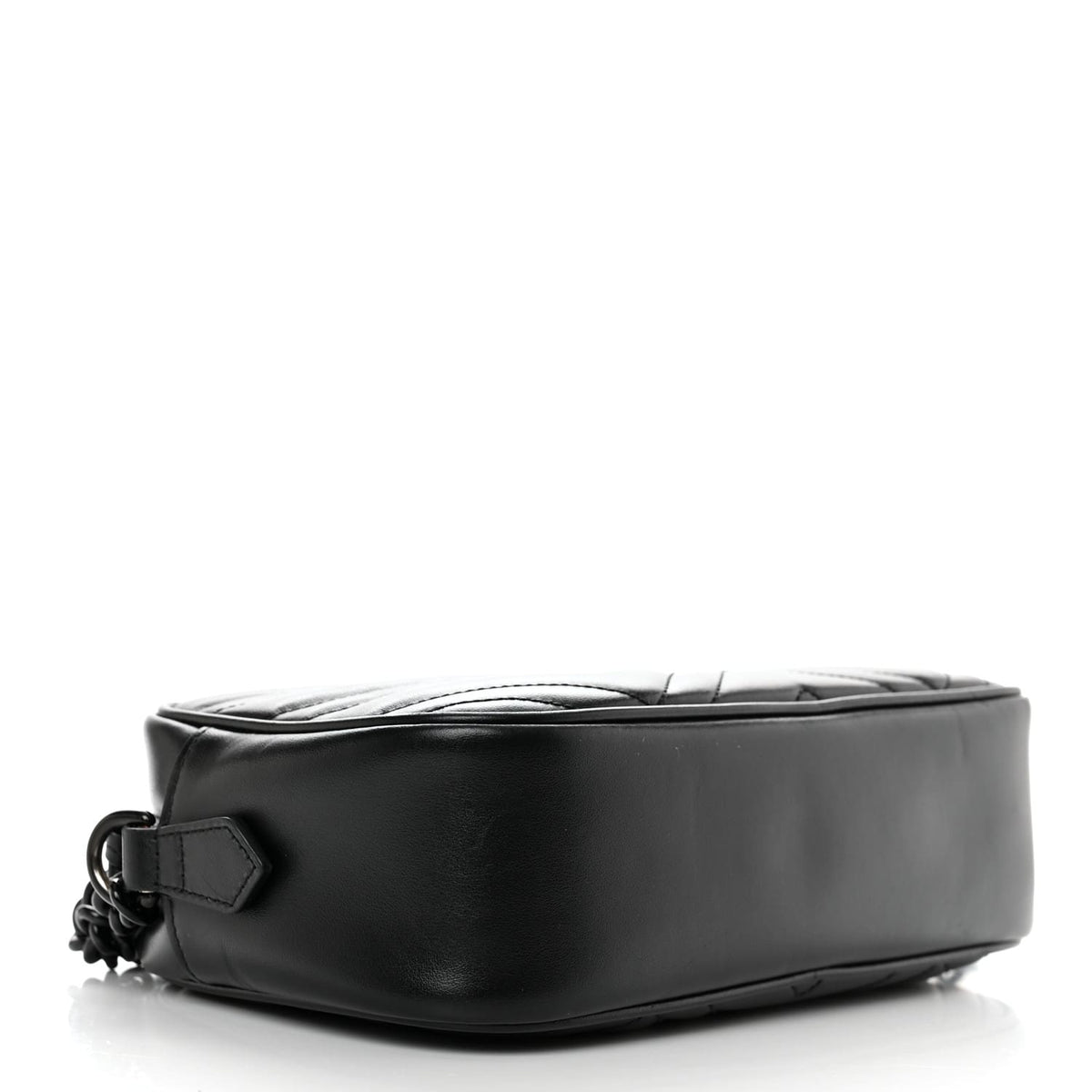 Gucci Calfskin Matelasse Monochrome Small GG Marmont Chain Shoulder Bag Black