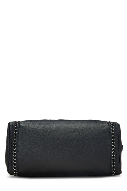 Chanel Black Bowling Bag Ligne Leather Lambskin Medium Satchel