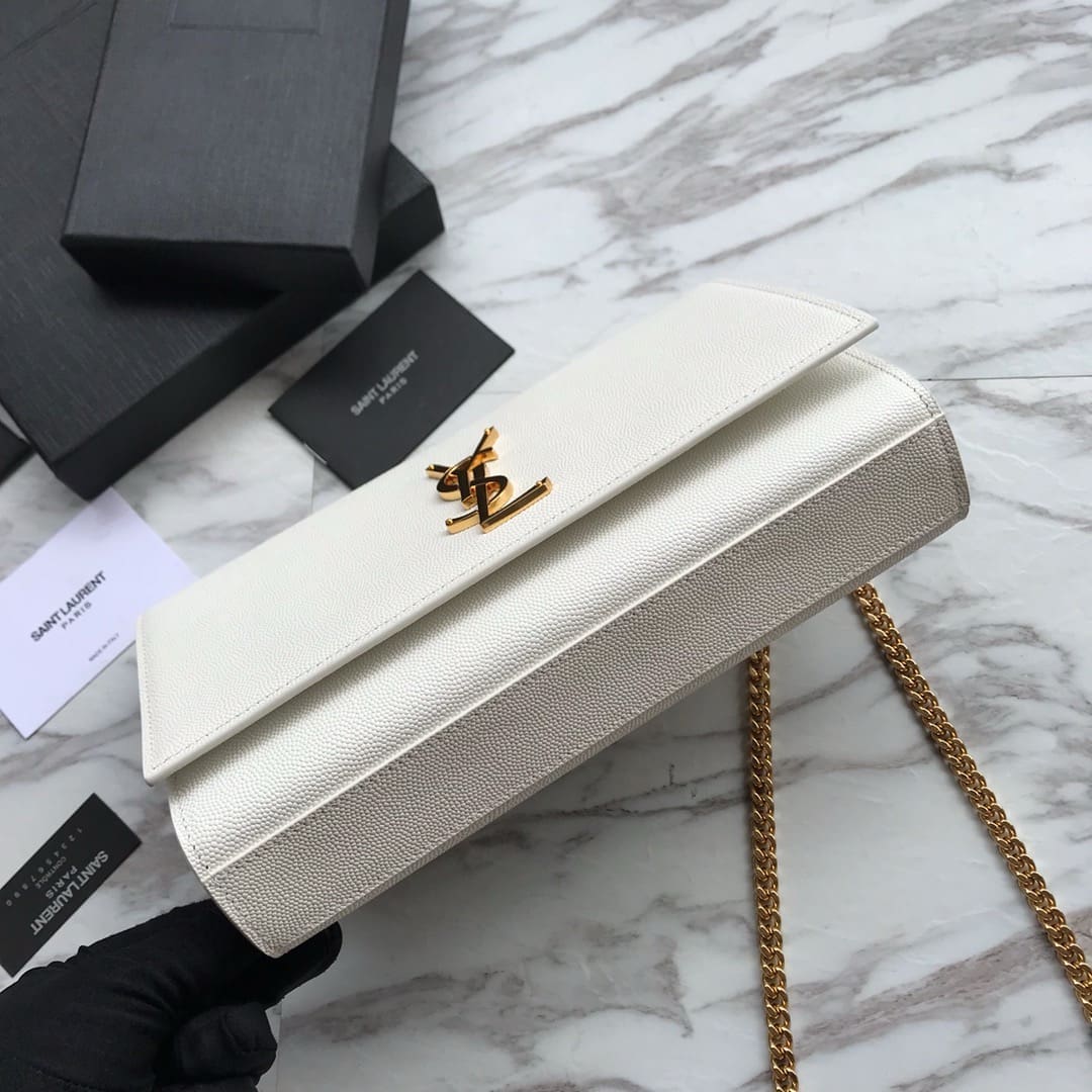 Saint Laurent kate medium in grain de poudre embossed leather