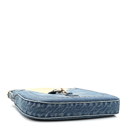 Denim Small Jackie Shoulder Bag Blue Denim