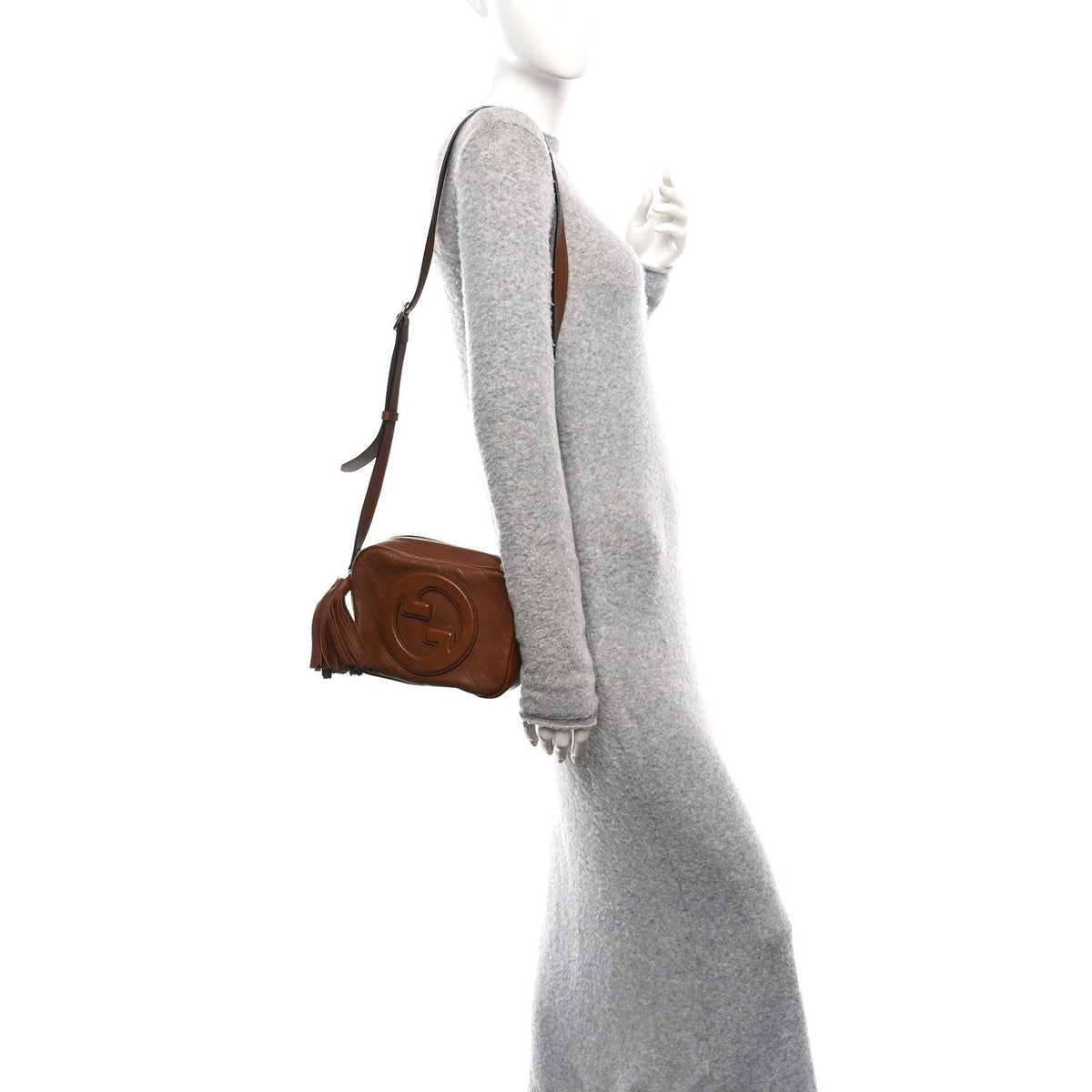 Sakai Be Green Calfskin Diagonal Stitched Small Blondie Shoulder Bag Cuir