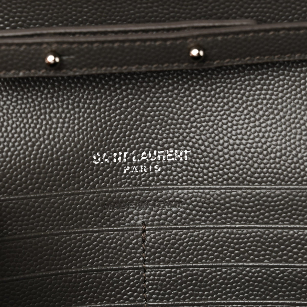 Grain De Poudre Matelasse Chevron Monogram Chain Wallet Fog