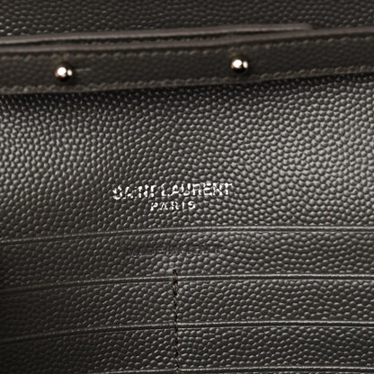Grain De Poudre Matelasse Chevron Monogram Chain Wallet Fog