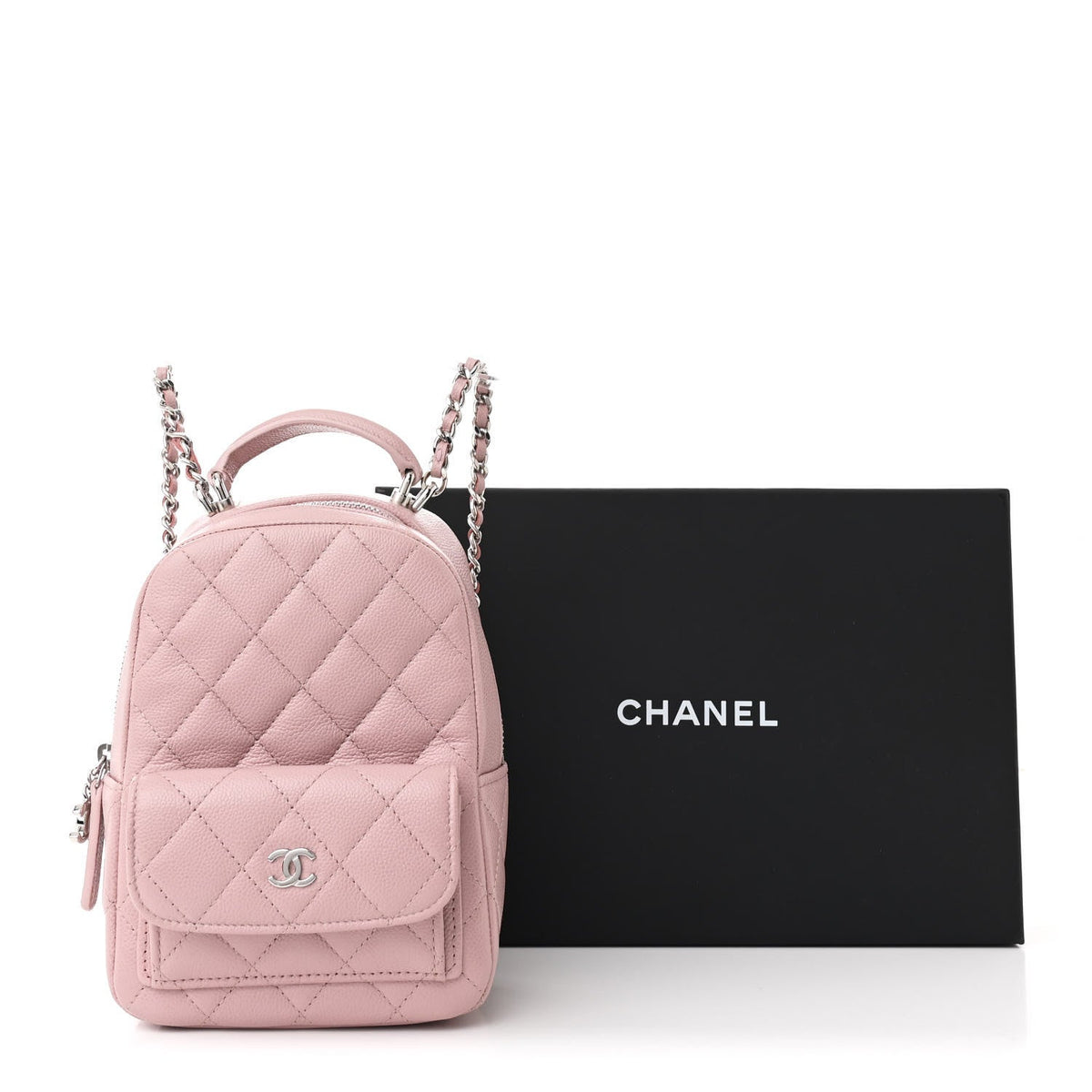 Caviar Quilted CC Mini Classic Backpack Pink