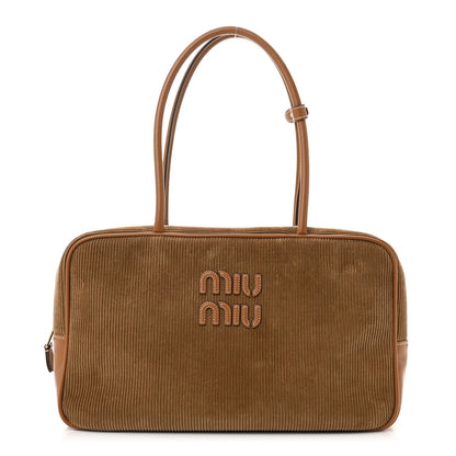 Corduroy Large Beau Top Handle Bag Cinnamon