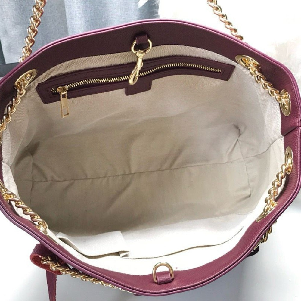 GUCCI SOHO SHOULDER BAG DARK RED 38CM