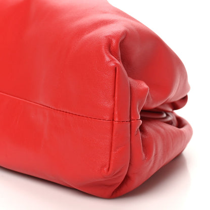 Smooth Butter Calf The Pouch Oversized Clutch Bright Red