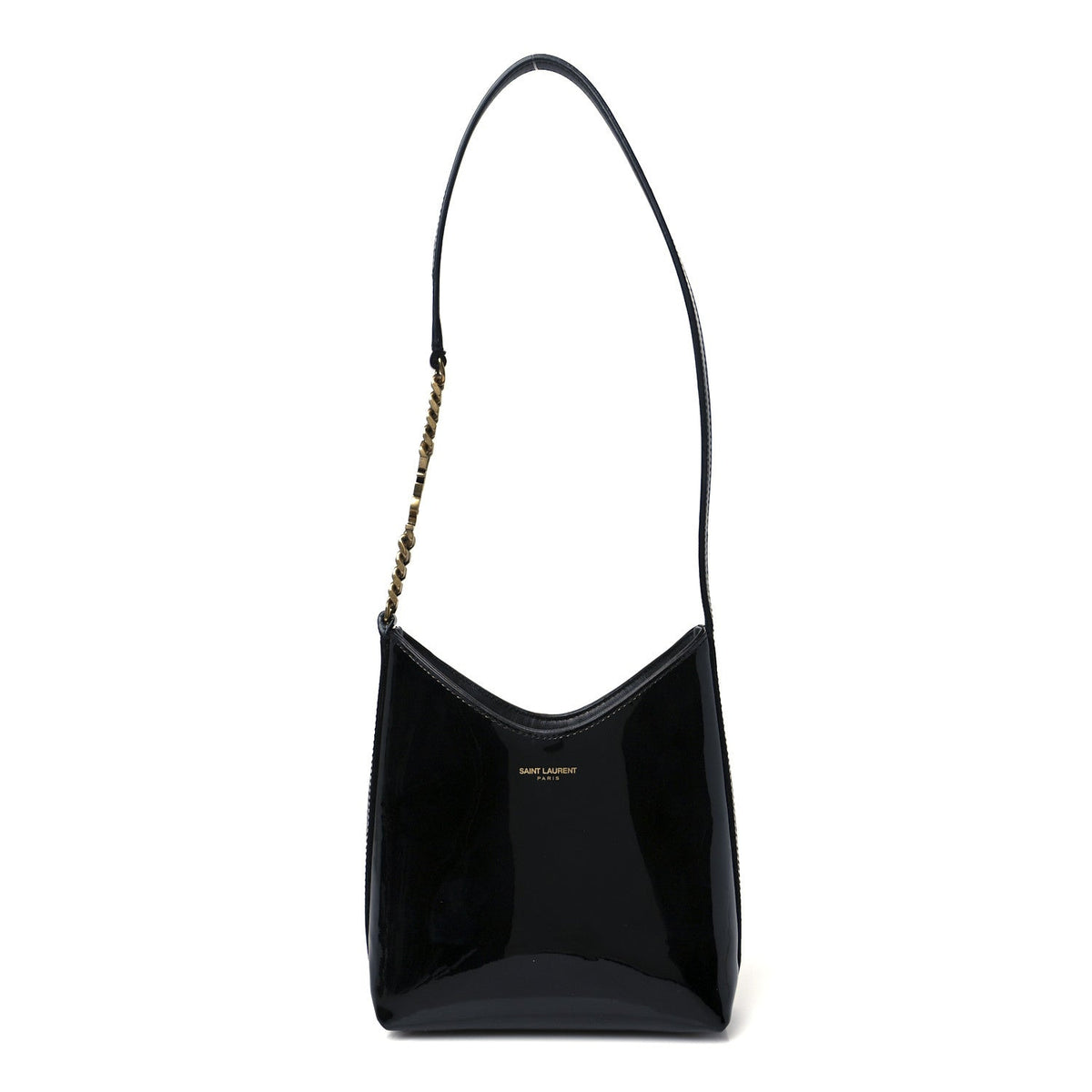 Patent Calfskin Mini Rendez-Vous Hobo Black