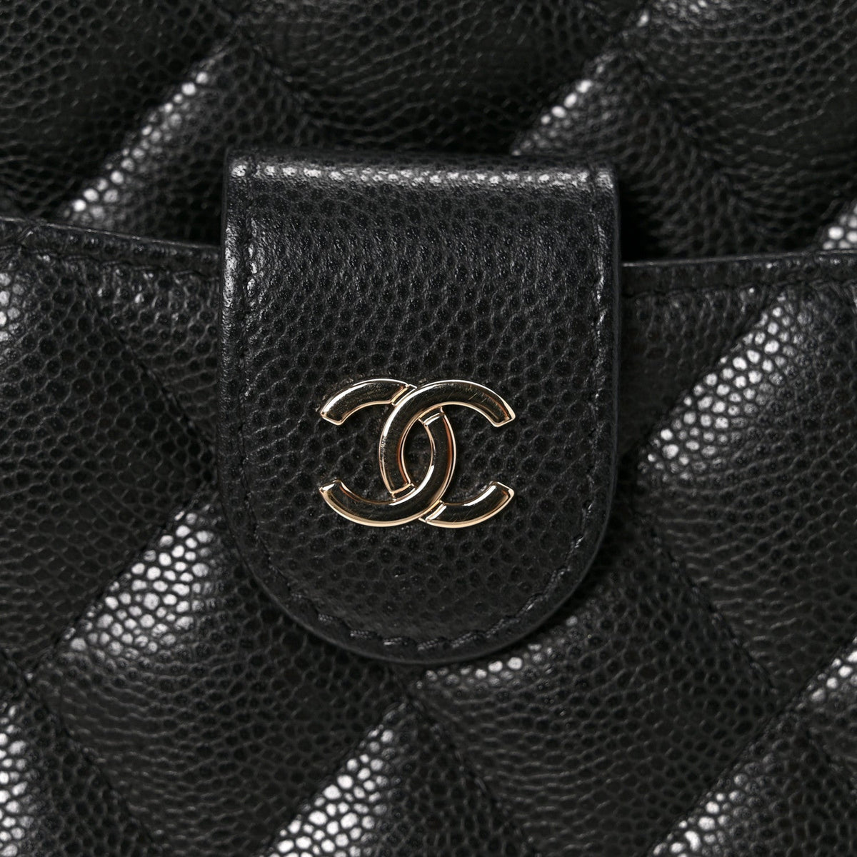 Caviar Quilted Chain Camera Bag Black