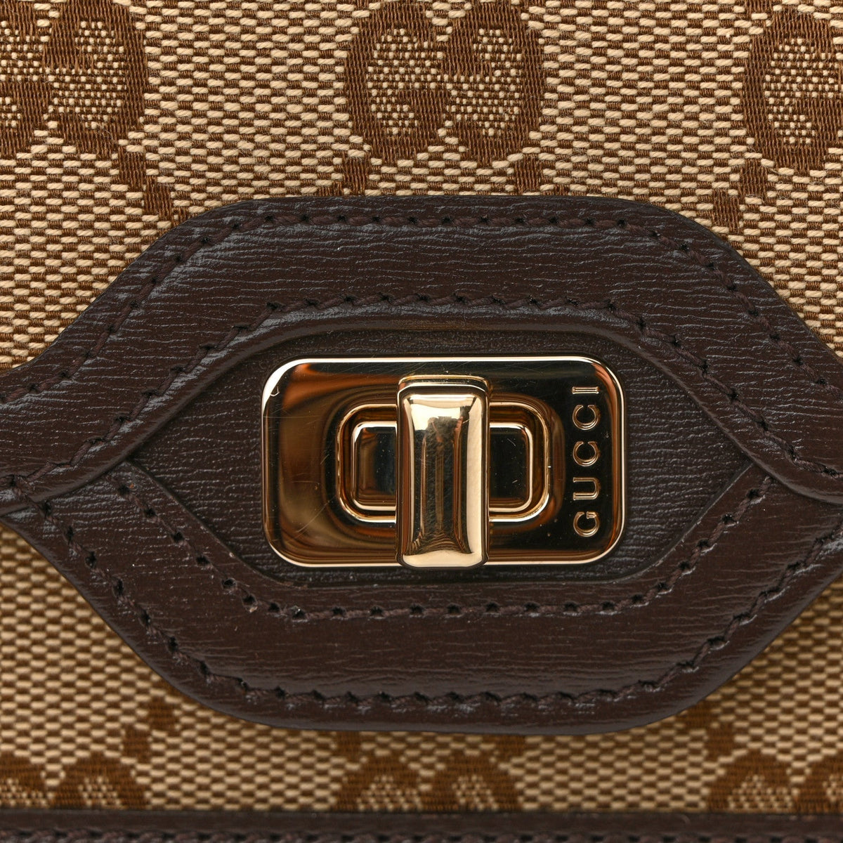 GG Monogram Mini Luce Shoulder Bag Beige Ebony