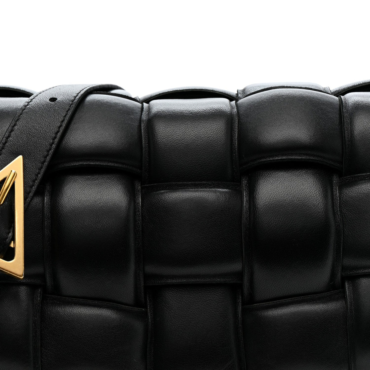 Nappa Maxi Intreccio Padded Cassette Crossbody Bag Black