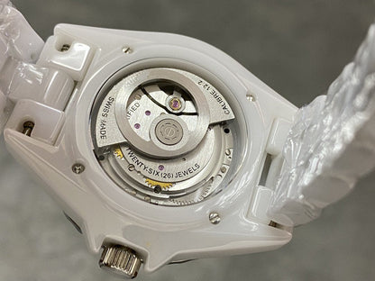 J12 Automatic White Ceramic Black Numerals White Dial