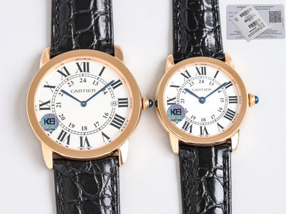 RONDE SOLO PINK GOLD BLACK LEATHER