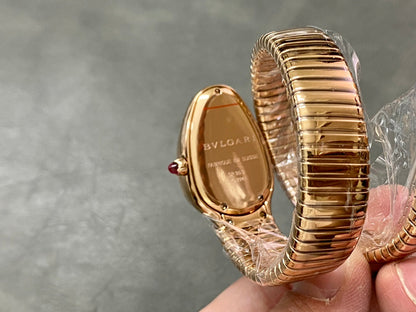SERPENTI SPIGA PINK GOLD CERAMIC WHITE DIAL