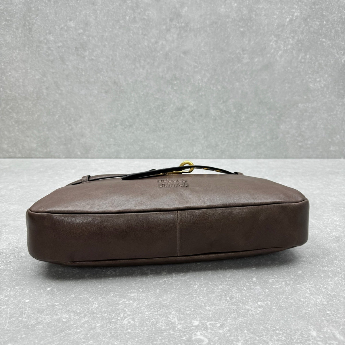 Miu Miu Aventure Shoulder Bag 40cm Brown in Sheepskin