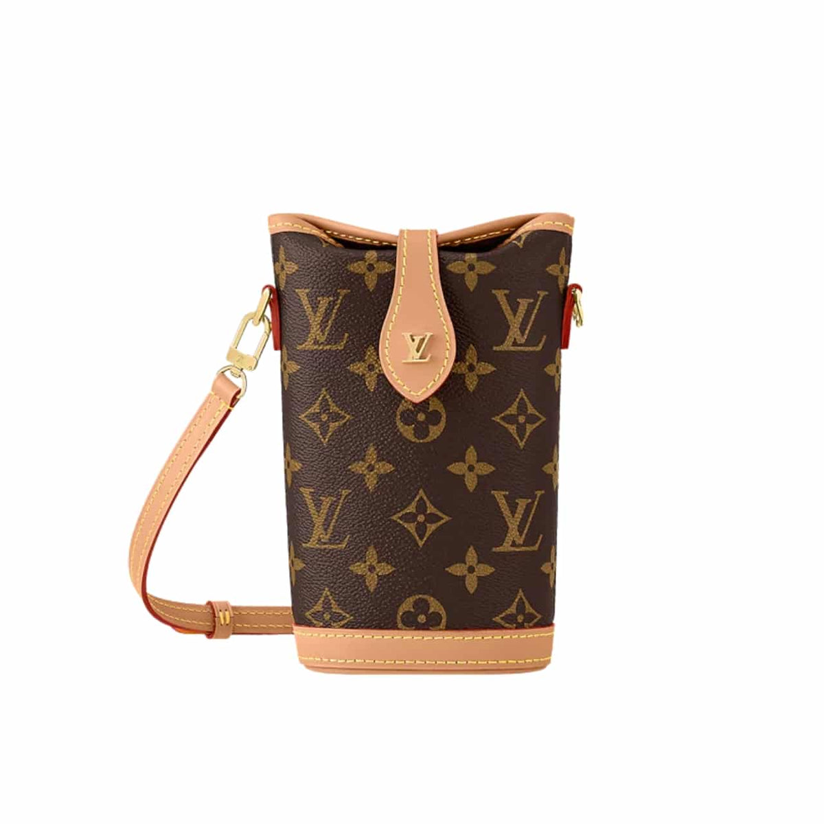 LOUIS VUITTON FOLD ME POUCH MONOGRAM CANVAS BROWN 14CM M80874
