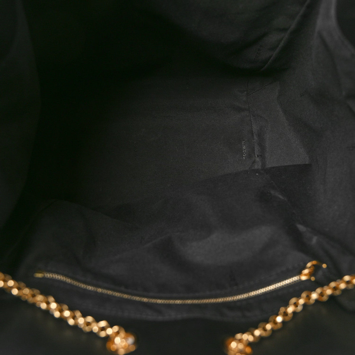 Vitello Grace King Karligraphy Chain Bucket Bag Black Bisquit