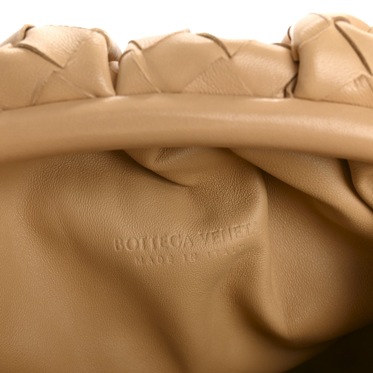 Nappa Maxi Intrecciato The Pouch Oversized Clutch Almond