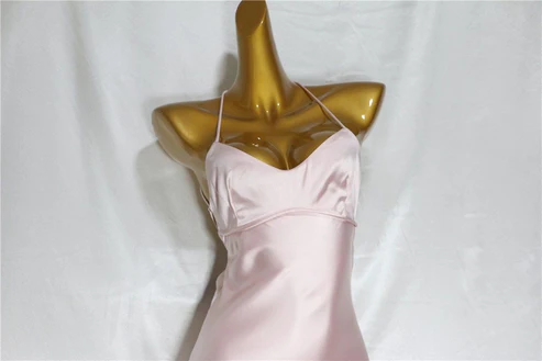 Light Pink Straps Mermaid Satin Long Party Dress Bridesmaid Dress, D216