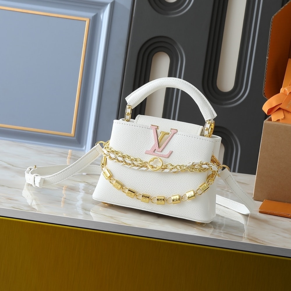 LOUIS VUITTON CAPUCINES BB SILVER SEA 21CM M12279