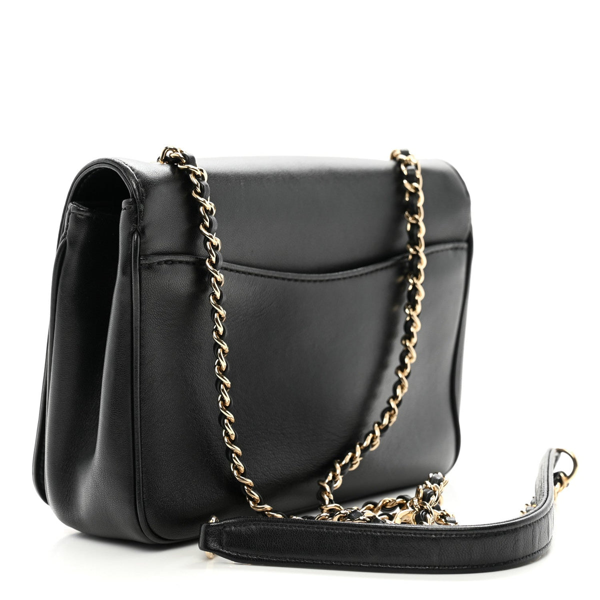 Lambskin CC Mania Flap Bag Black