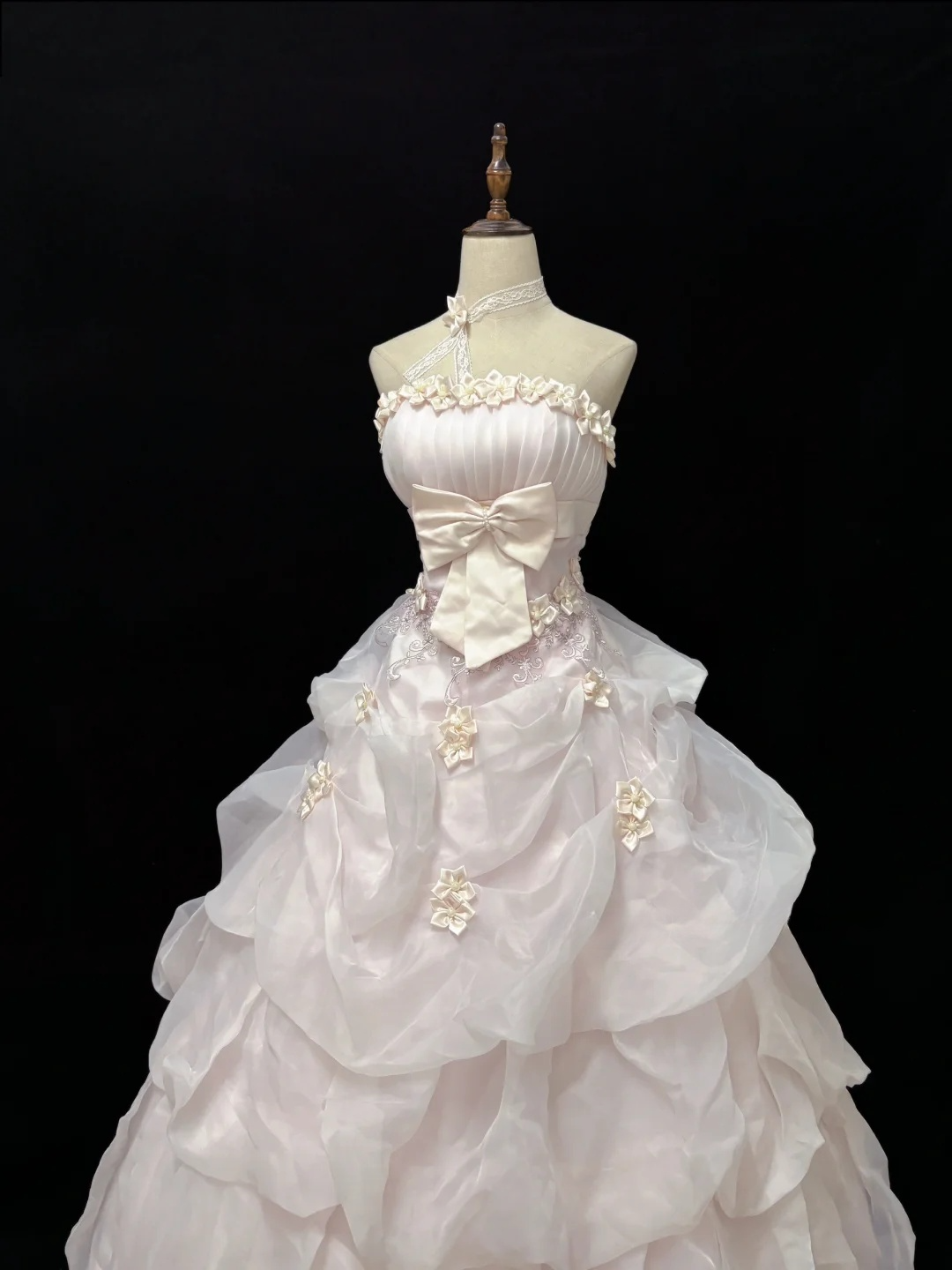Light Pink Strapless A-Line Vintage Party Dresses Birthday Outfits Ball Gowns, D1149