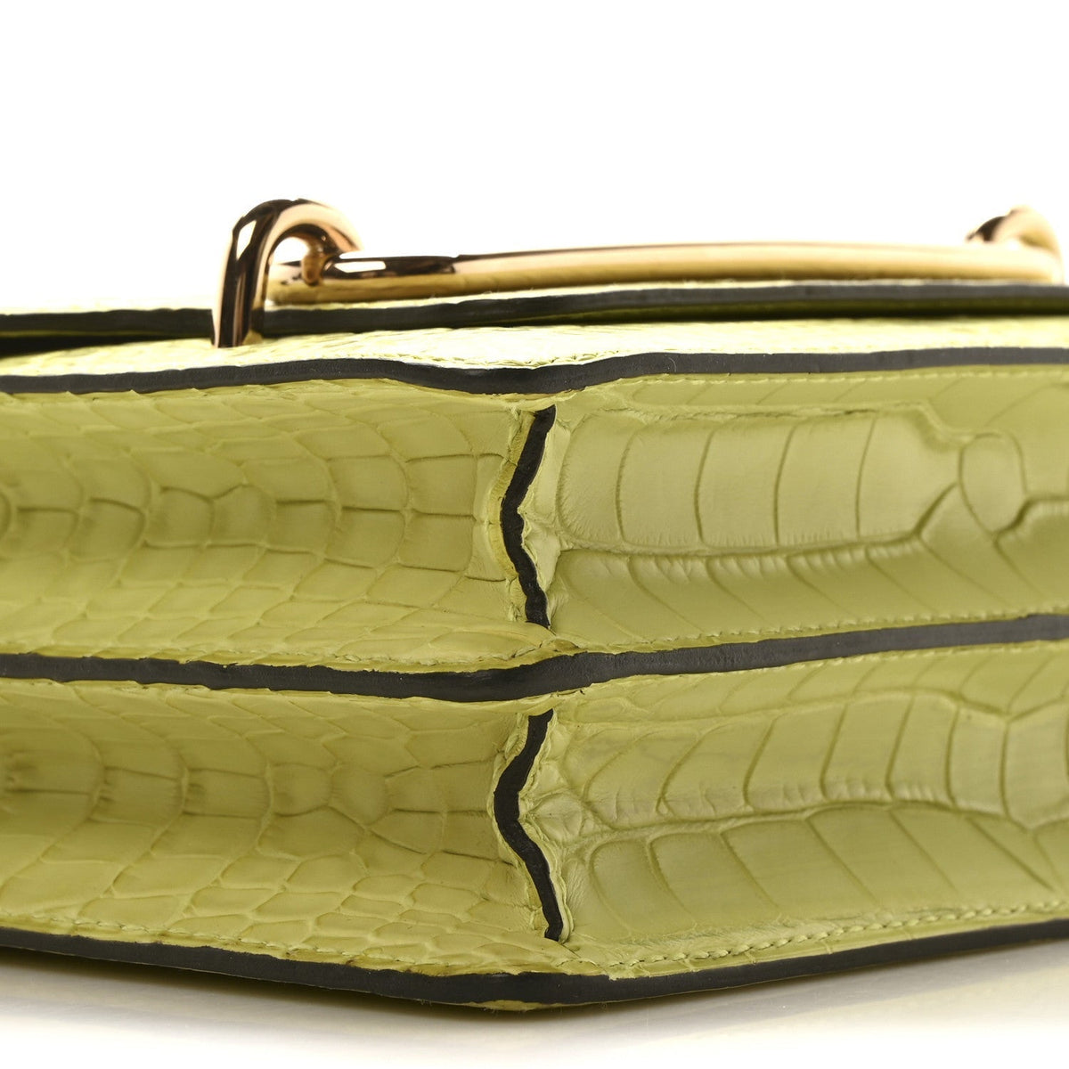 Matte Alligator Mini Sac Roulis Jaune Bourgeon