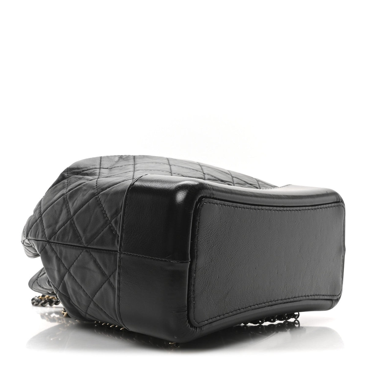 Aged Calfskin Quilted Small Gabrielle Backpack Black