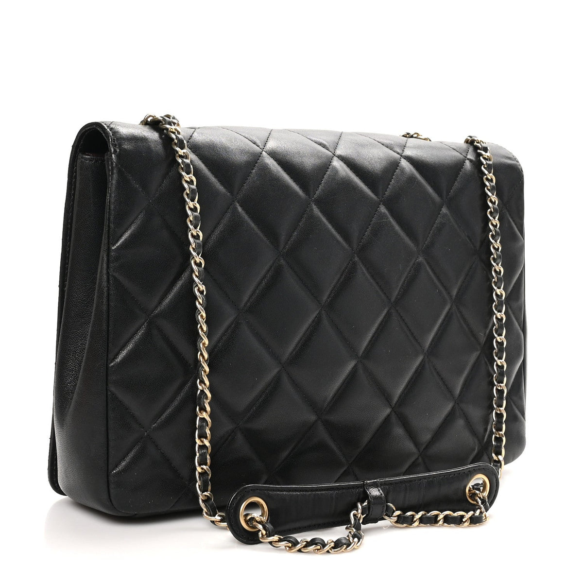 Lambskin Quilted Large Diamond CC Flap Black