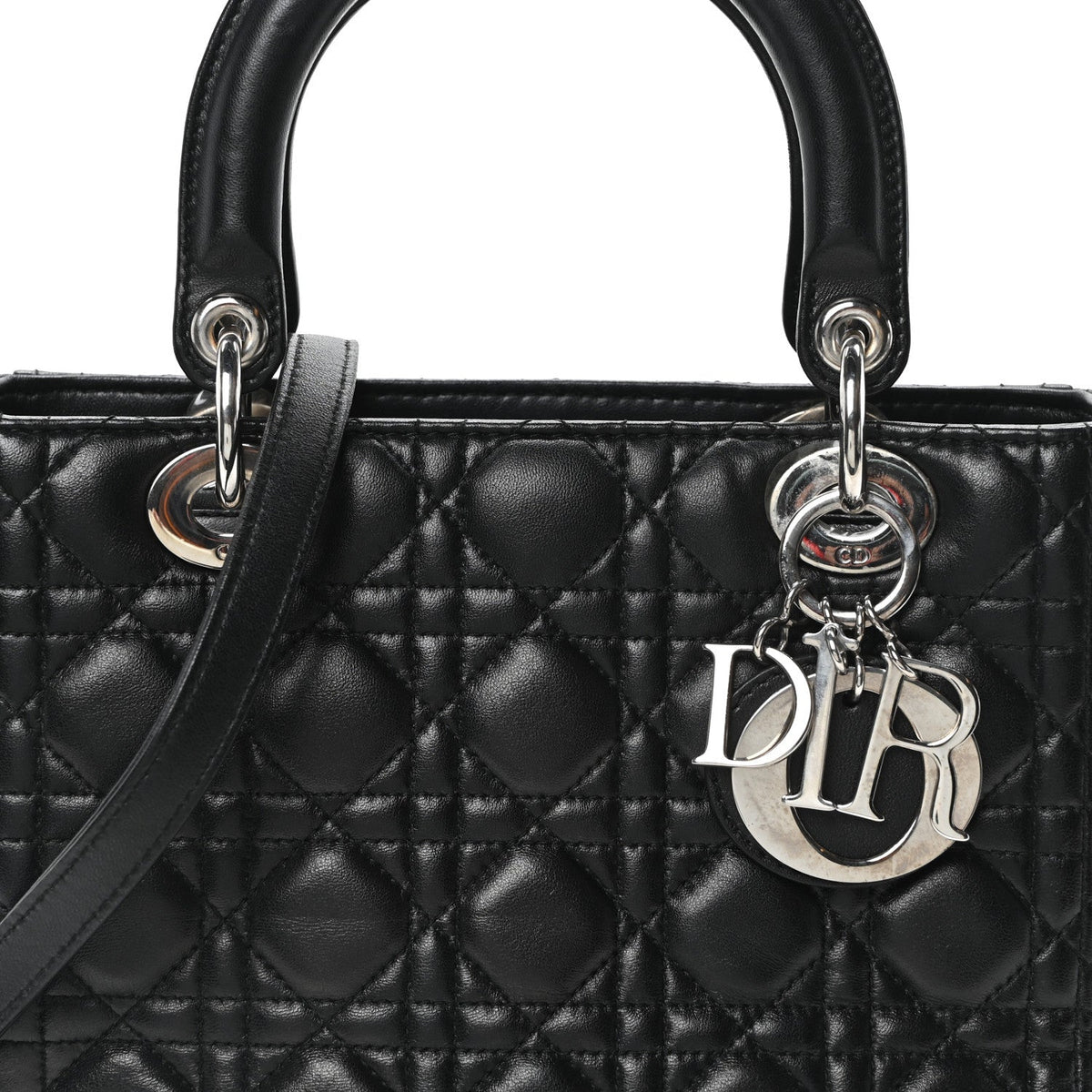 Lambskin Cannage Medium Lady Dior Black