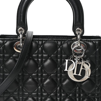 Lambskin Cannage Medium Lady Dior Black