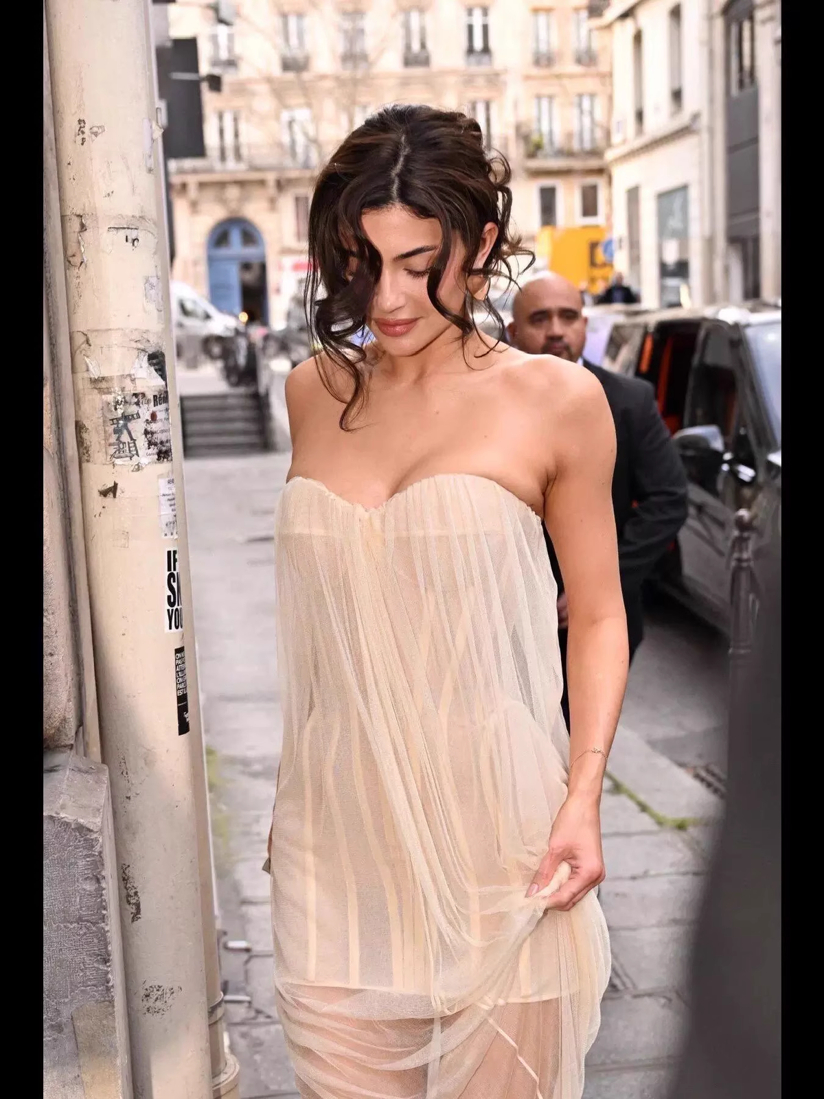 Fashion Beige Strapless Design A-line Tulle Women Party Dress, D1404