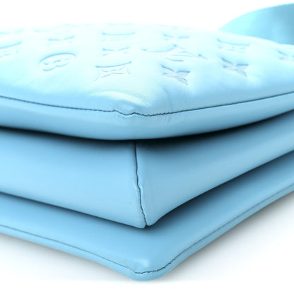 Lambskin Embossed Monogram Coussin PM Turquoise