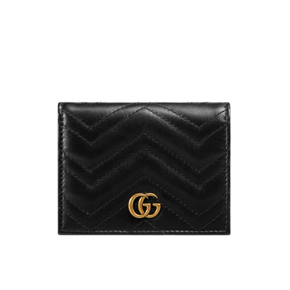 GUCCI GG MARMONT CARD CASE WALLET BLACK 11CM 466492 DTD1T 1000