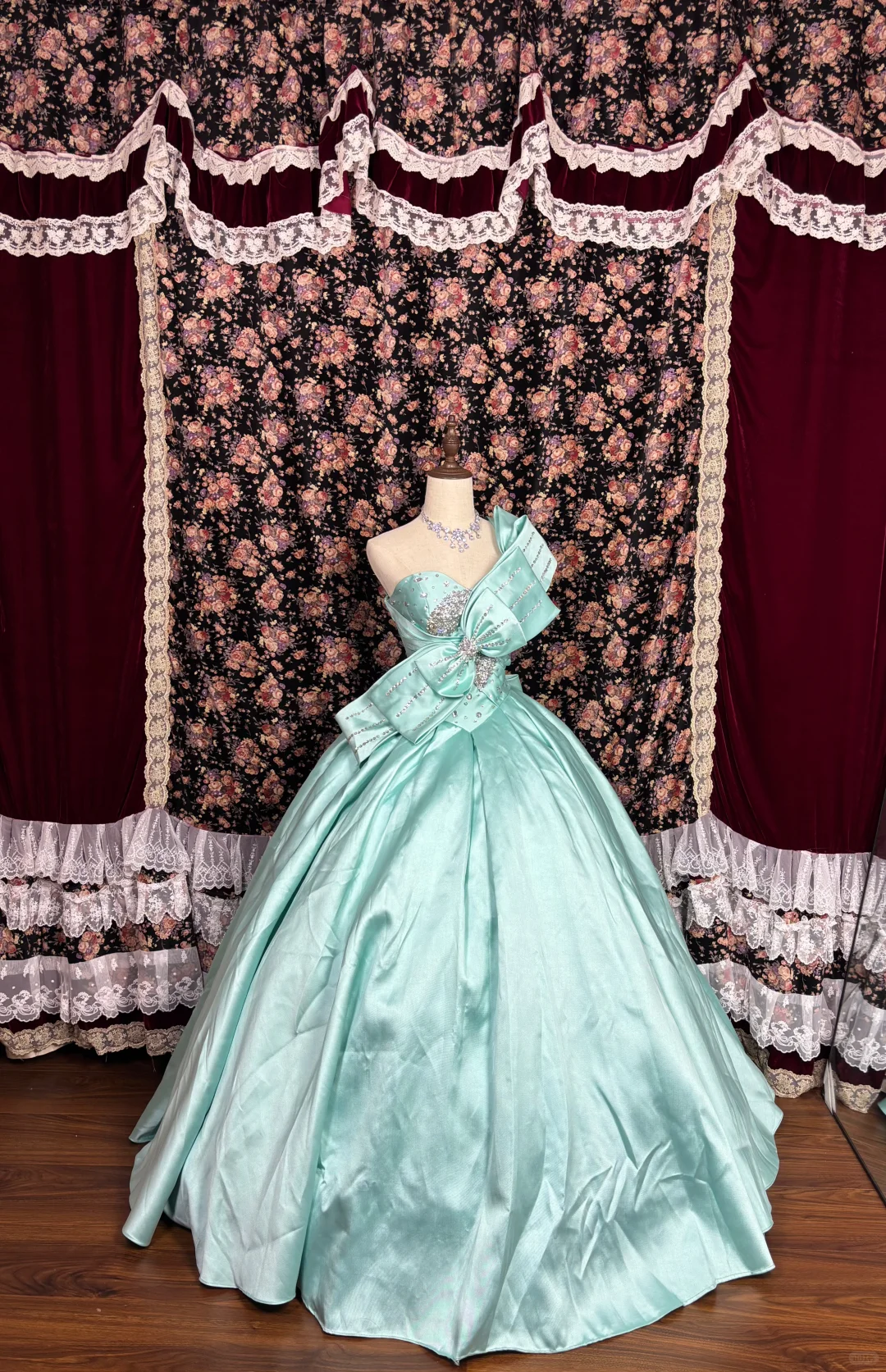 Tiffany Blue One Shoulder A-Line Satin Evening Gowns Birthday Ball Gowns, D1150