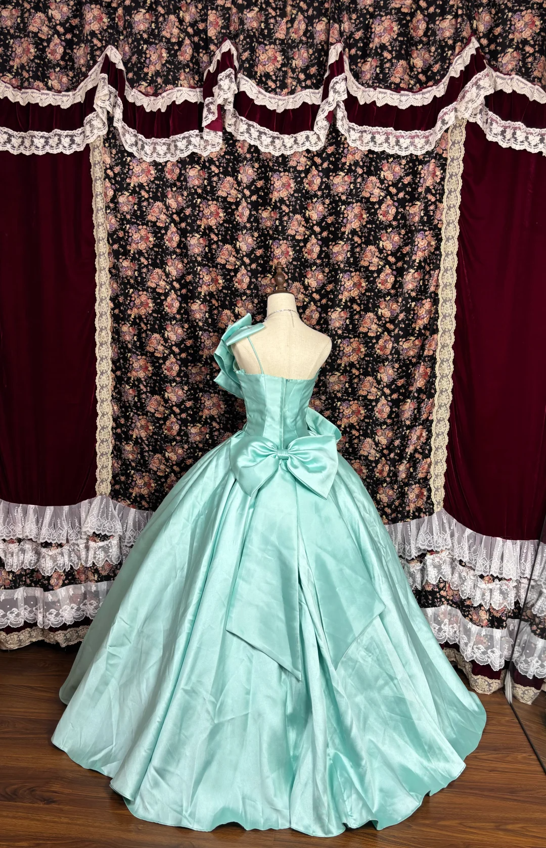 Tiffany Blue One Shoulder A-Line Satin Evening Gowns Birthday Ball Gowns, D1150