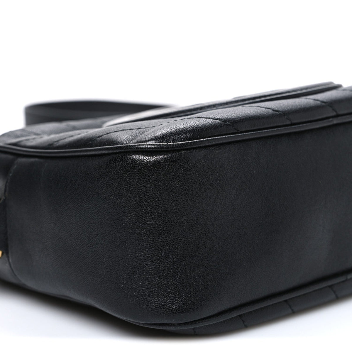 Sakai Be Green Calfskin Diagonal Stitched Small Blondie Shoulder Bag Black