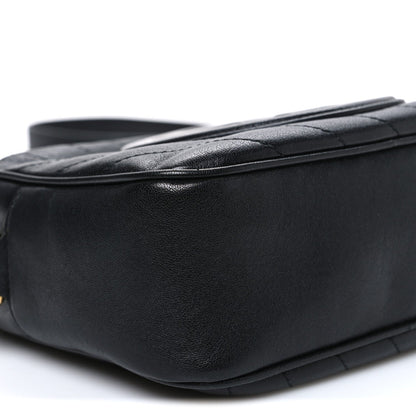 Sakai Be Green Calfskin Diagonal Stitched Small Blondie Shoulder Bag Black