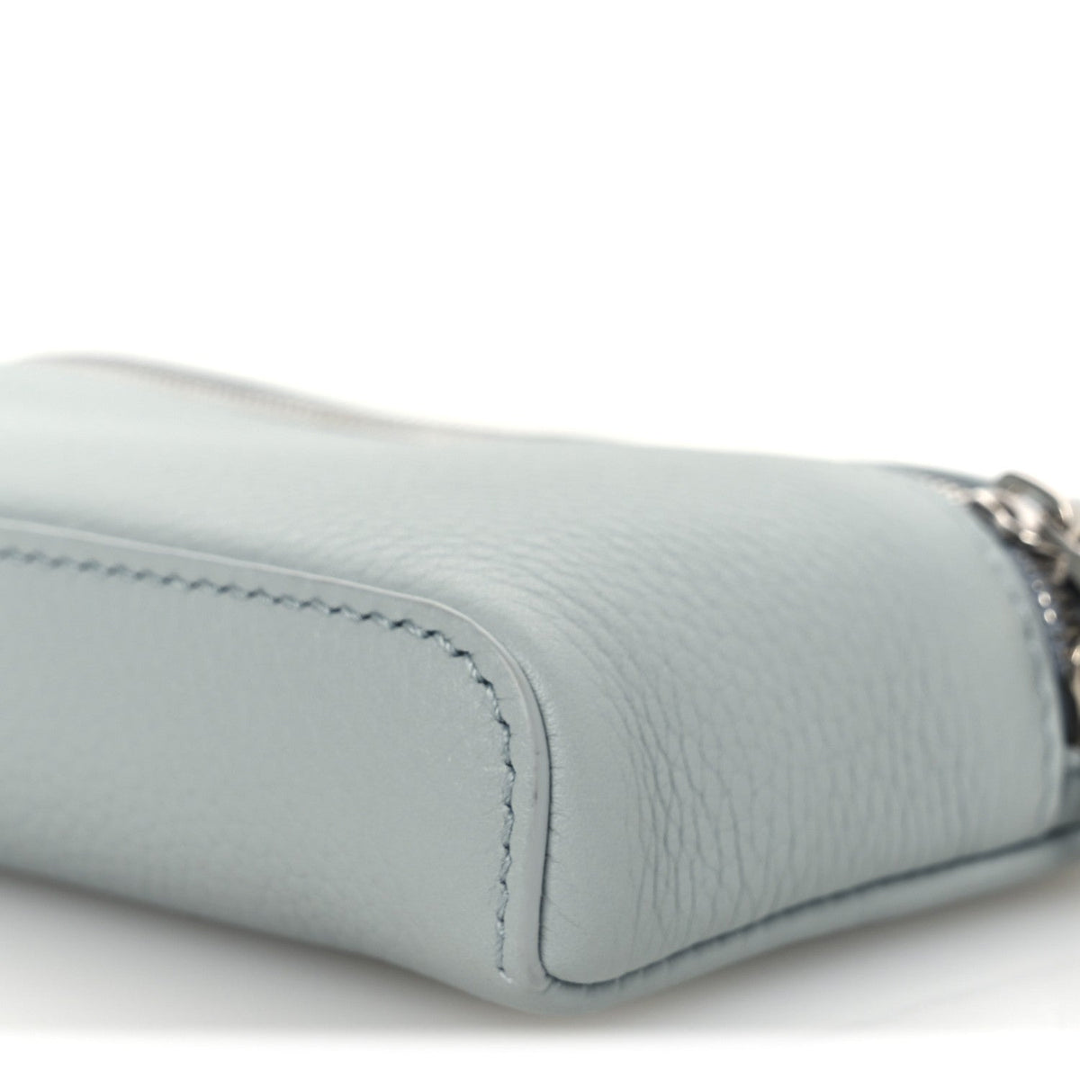 Grained Calfskin Extra Pocket Mini Pouch Minty Breeze