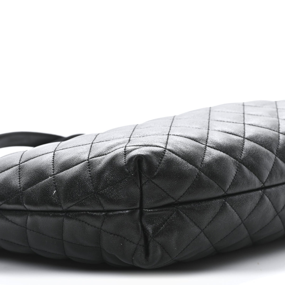Lambskin Quilted Maxi Icare Shopping Tote Black