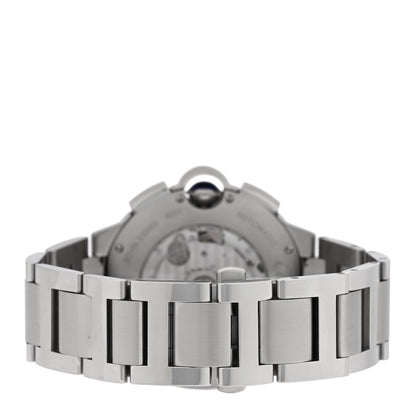 Stainless Steel 44mm Ballon Bleu De Cartier Chronograph Automatic Watch Black