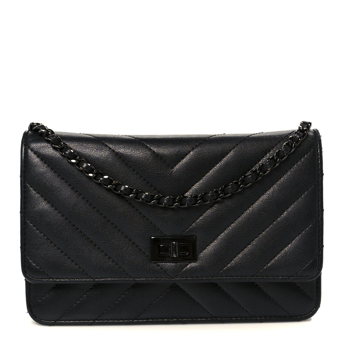 Sheepskin Chevron Reissue Wallet On Chain WOC So Black